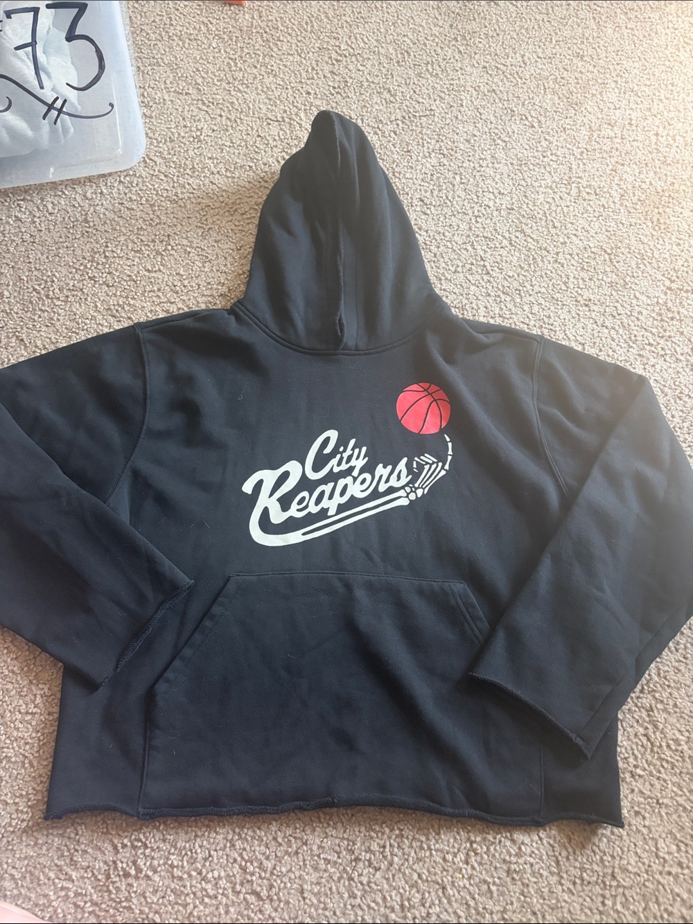 B73 YXL City Reapers Overtime Brand Raw-Edge Hoodie EUC
